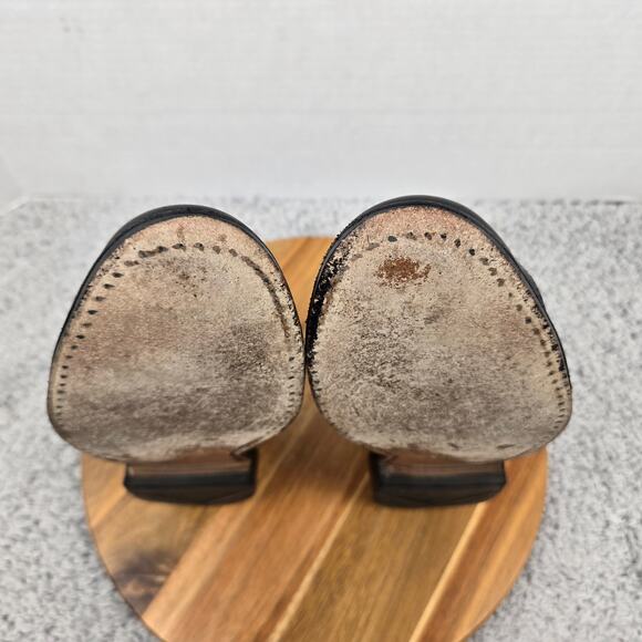 Allen Edmonds Mens 8.5D Fifth Avenue Black Cap Toe Brogue Oxford Dress Shoe - Picture 9 of 13